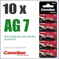 Produktbild: ✅ 10x Knopfzellen Batterien AG 7, 395+399+350, LR57, LR927, SR927W, AG7 Camelion