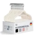 Produktbild: Blumtal Kleiderbügel 50 Stück - Kleiderbügel Samt 360° drehbar und belastbar - Kleiderbügel platzsparend und rutschfest - Kleiderbügel Weiß mit Samtbezug - Samtbügel/Velvet Hangers - Hemdenbügel Weiß