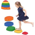 Produktbild: AIYAPLAY Balanciersteine für Kinder 5 Stück Rutschfeste Sensorisches Spielzeug Trittsteine für Kinder 2-8 Jahren für Gleichgewicht, Motorik & Fantasie, Drinnen und Draußen