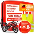 Produktbild: PURAHELP Motorrad Verbandskasten nach aktueller Norm 2026 DIN 13167 (StVO konform) - Inkl. Warnweste & Beatmungstuch - Motorrad Erste Hilfe Set 2026 Mini Klein