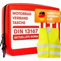 Produktbild: PURAHELP Erste-Hilfe-Tasche Mini, nach DIN 13167 gefüllt, Warnweste, für Motorrad