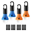 Produktbild: Lepro Campinglampe, Tragbare Zeltlampe, LED Camping Laterne, Camping Licht, Glühbirne Set-Notlicht 4 Stück für Camping Abenteuer Angeln Garage Notfall Stromausfall, 12 AAA Batterien enthalten