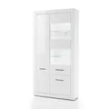Produktbild: Vitrinen-Schrank weiß Hochglanz LED Highboard Anrichte Hochschrank Standvitrine