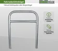Produktbild: Fahrradanlehnbügel 78 x 115 cm Stahl feuerverzinkt Ø 60 mm grau Einbetonieren Fahrradständer Parker Typ H