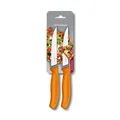 Produktbild: Victorinox Swiss Classic, Pizza- und Steakmesser Set, 2teilig, Extra Scharfe Klinge, Wellenschliff, 11 cm, Kunststoffgriff, Rostfreier Stahl, Orange