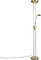 Produktbild: QAZQA - Modern Stehleuchte I Stehlampe I Standleuchte I Lampe I Leuchte Gold I Messing mit Leseleuchte inkl. LED und Dimmer - Diva 2 Dimmer I Dimmbar I Wohnzimmer I Schlafzimmer I Deckenfluter - Stahl