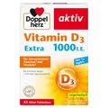 Produktbild: Doppelherz Vitamin D 1000 - Vitamin D als Beitrag zur normalen Funktion des Immunsystems, der Knochen & Muskelfunktion - 45 Mini-Tabletten