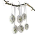 Produktbild: Loberon Osterei 6er Set Fierolla, zart & nostalgisch, feiner Vergissmeinnicht-Print, Vintage-Design, Deko-Eier, Ostern, Osterdeko, Osterschmuck, Porzellan, Polyester, weiß/blau