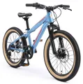 Produktbild: BIKESTAR Kinder Jugend Mountainbike 20 Zoll ab 6 - 7 Jahre | 7 Gang Hardtail MTB Scheibenbremse Federgabel | Blau