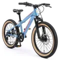 Produktbild: BIKESTAR Kinder Jugend Mountainbike 20 Zoll ab 6 - 7 Jahre | 7 Gang Hardtail MTB Scheibenbremse Federgabel | Blau - Blau