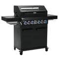 Produktbild: TAINO PLATINUM YAMARA DARK 4+2 Gasgrill Stahl 4 Brenner Keramik Sear-Burner Keramik Backburner Piezo-Zündung Grillrost Gusseisen