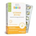 Produktbild: Vitamin D3+K2 für Kinder - zuckerfrei - 800 IE Vitamin D3 - mit 25 µg Vitamin K2 und 194 mg Omega-3-45 Mini-Kapseln (1,5 Monate)