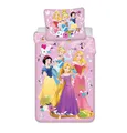 Produktbild: Disney Prinzessinnen Bettbezug für Kinder, Bettwäsche 140 x 200 cm, Kissenbezug 70 x 90 cm, 100 % Baumwolle