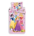 Produktbild: Disney Kinderbettwäsche Prinzessinnen Design Kuschelige Baumwolle, 140x200 cm & 70x90 cm