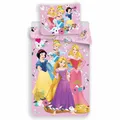Produktbild: Disney Princess Pink Kinder-Bettwäsche Set Einzel Bettdecke 2-in-1 Baumwolle EU