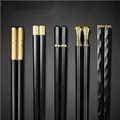 Produktbild: MZSX Essstäbchen, Professionelles EssstäBchen Schwarz Chopsticks Wiederverwendbare, High-End-Design Stäbchen aus , Leicht rutschfest Essbesteck, Japanische China
