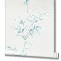 Produktbild: Vliestapete Floral Blätter greige blau Novamur Hailey 82220 (3,37€/1qm)