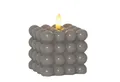 Produktbild: MARELIDA LED-Kerze LED Kerze Bubble Würfel Cube Kerze Echtwachs H: 9,5cm Timer grau