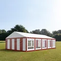 Produktbild: TOOLPORT Partyzelt Festzelt 5x10 m Garten-Pavillon PVC Plane 700 N in rot-weiß Wasserdicht