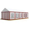 Produktbild: Party-Zelt Festzelt 5x10 m Garten-Pavillon -Zelt pvc Plane 700 n in rot-weiß Wasserdicht