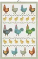 Produktbild: EKELUND MASTER WEAVERS 1692 Geschirrtuch Küchenhandtuch Hönsfamilj 40x60 cm, (1-tlg., 1 x Geschirrtuch), Pixel gewebt (6-farbig)