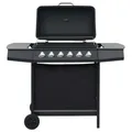 Produktbild: Gasgrill mit 6 Flammen Stahl Schwarz