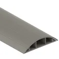 Produktbild: Habengut CC10020 Fußboden-Kabelführung aus PVC Grau, halbrunde Kabelbrücke für bis zu 3,Kabel / Breite Breite 7,5 cm, Länge 1 m