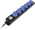Produktbild: AS Schwabe 38606 Steckdosenleiste mit Schalter 6fach Schwarz, Blau Schutzkontakt 1St.