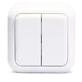 Produktbild: Serien-Schalter McPower Finery, 2-fach, 250V/10A, AP, weiß
