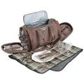 Produktbild: AS Picknicktasche 29 tlg Picknickkorb Picknick Set Kühlfach, Picknickdecke Tasche AS