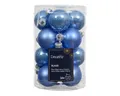 Produktbild: 16er Set Blaue Weihnachtskugeln Glas 3,5 cm Matt Glänzend Festliche Baumschmuck Deko