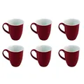 Produktbild: Ritzenhoff & Breker Doppio Kaffeebecher 6er Set, 320 ml, Rote Henkelbecher aus Porzellan, Mix & Match Geschirr, Rot
