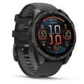 Produktbild: Garmin - Fenix 8 AMOLED Sapphire - Multifunktionsuhr Gr Ø 47 mm schwarz/ carbongrau titan dlc