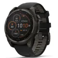 Produktbild: Garmin Fenix 8-47 mm, AMOLED, Saphir, Carbongrau, DLC Titan mit schwarz/kieselgrauem Silikon