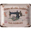 Produktbild: Schild Nähen ist wie Zaubern Deko Geschenk für Näherin, Metallschild 15x20cm
