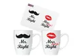 Produktbild: BRUBAKER Tasse 2er-Set Kaffeetassen Mr. Right & Mrs. Always Right, 4-tlg., Keramik, Kaffeebecher in Geschenkpackung mit Grußkarte, Becher Tassen für Paare