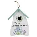 Produktbild: Hängedekoration Deko Vogelhaus mit Schriftzug und Blumenmotiv