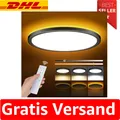 Produktbild: Dimmbar LED Deckenleuchte 24W Mit Fernbedienung, 1800K Nachtlicht, Ø30cm Schwarz