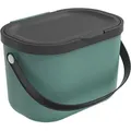 Produktbild: Rotho Biomülleimer 3,2 L Albula - Mülleimer 22,2 x 17,2 x 14,7 cm - Abfalleimer mit Deckel - Müllbehälter mit Griffen - Küchenabfalleimer