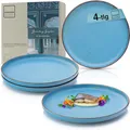 Produktbild: Sänger Bombay Saphir | 4er Teller Set, Steingut, Dinner Set, Kratzfest, Mikrowellen- & Spülmaschinenfest, Blau | VALUE COLLECTION