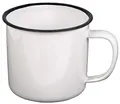 Produktbild: MFH Emaille-Tasse, weiß-schwarz, 350 ml, Durchmesser 8 cm