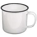 Produktbild: MFH Fox Outdoor Emaille Tasse weiß schwarz 350 ml Campingtasse 8cm Becher Kaffee