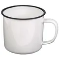 Produktbild: MFH Emaille-Tasse weiß-schwarz ca. 350 ml