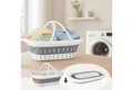 Produktbild: Koopman Wäschekorb Wäschewanne Einkaufskorb Weiß 58x38 cm Klappbar 1/2/4 St. (1 St), Faltkorb, Wäschesammler, Faltbar, Waschkorb
