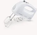 Produktbild: SEVERIN Handmixer, Handrührgerät mit 5 Geschwindigkeitsstufen, praktischer Handrührer mit 2 Edelstahl-Rührbesen und -Knethaken, weiß, HM 3820 Handmixer Handmixer Mit Pürierstab Handmixer Und Rührgeräte Handmixer Set Handmixer  Handmixer Kabellos