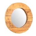 Produktbild: CREEDWOOD Runder WANDSPIEGEL Rondo | 50cm, Massivholz | Holzspiegel, Flurspiegel, Rundspiegel, Wohnzimmer Spiegel, rustikaler Badezimmer Spiegel