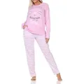 Produktbild: Normann Pyjama Normann Damen langarm Schlafanzug in Katzen Optik – auch in Übergröße rosa 52-54