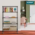 Produktbild: Gitterregal MAYA schwarz Rollen Regal 89 x 34 x 150 cm Metallregal Lagerregal
