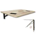 Produktbild: KDR Produktgestaltung Wandklapptisch Schreibtisch Tischplatte 70x50 cm Klapptisch Esstisch Küchentisch für die Wand Bartisch Stehtisch Wandtisch Tisch klappbar zur Wandmontage (Eiche)