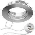 Produktbild: ledscom.de Decken-Einbaurahmen FERE Einbaurahmen chrom matt (LED/Halogen/GU10/MR16/PAR16/50mm) inkl. GU10 Fassung